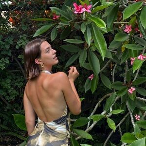 ASOS Gold Backless Tie Front Halter Dress